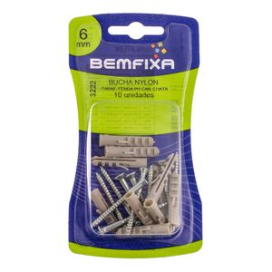 Parafuso e Bucha 6mm Cabeça Chata Phillips 3222 Bemfixa