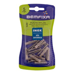 Parafuso/Bucha Inox 5mm Cabeça Chata Bemfixa