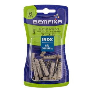 Parafuso/Bucha Inox 6mm Cabeça Chata Bemfixa