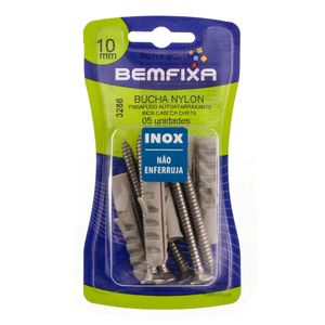 Parafuso/Bucha Inox 10mm Cabeça Chata Bemfixa