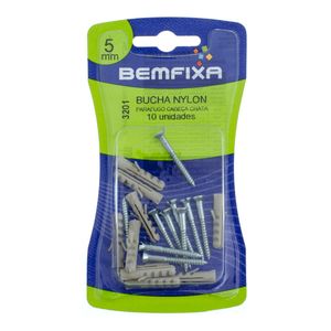 Parafuso/Bucha 5mm Cabeça Chata Bemfixa