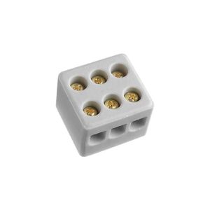 Conector Múltiplo de Porcelana Tripolar 6mm Bemfixa