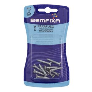 Parafuso para Madeira 4,5x25mm Cabeça Chata Bemfixa