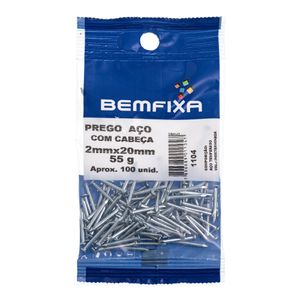 Prego de Aço Com Cabeça 2,00x20mm Bemfixa