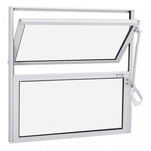 Janela Basculante 40x40cm Home Vidro Liso Alumínio Branco Quality Esquadria