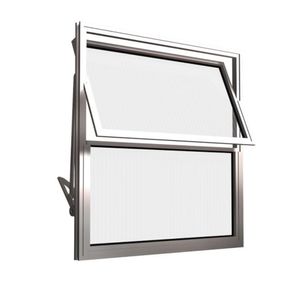 Janela Basculante 60x40cm Home Vidro Liso Alumínio Branco Quality Esquadria