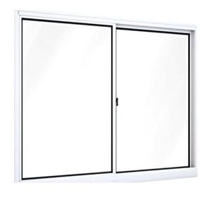 Janela de Correr 100x120cm Home Vidro Liso Alumínio Branco Quality Esquadria