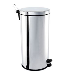 Lixeira Com Pedal e Balde 30L Inox Brinox