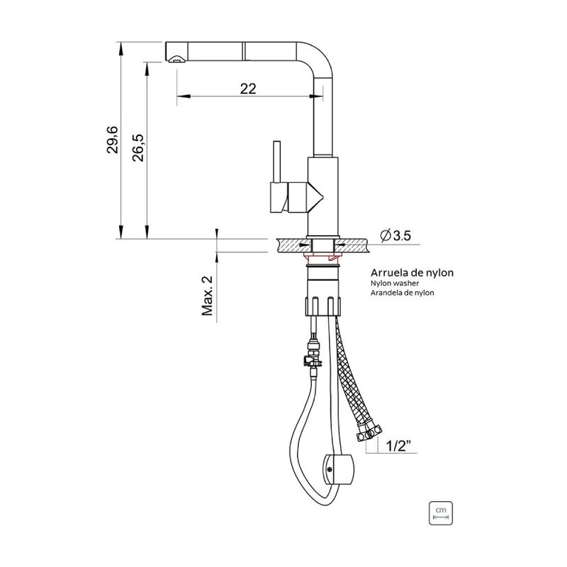 Misturador-Monocomando-Monde-Plus-Com-Extensor-Inox-Tramontina