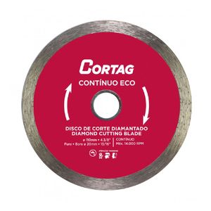 Disco de Corte Diamantado Contínuo 110mm Furo 20mm Cortag