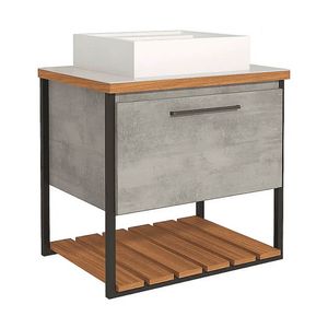 Armário Vitta 60cm Metalon MDF Cimento Mgm