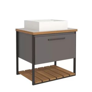 Armário Vitta 60cm Metalon MDF Titânio Mgm