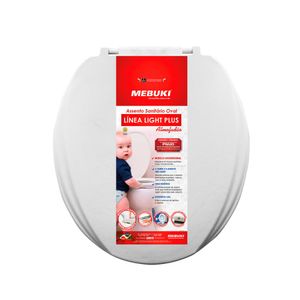 Assento Oval Almofadão Línea Light Plus Branco Mebuki