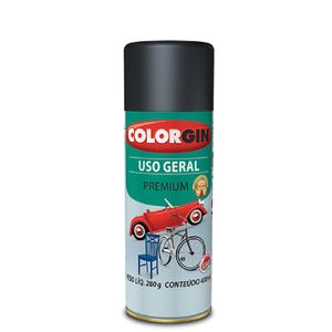 Tinta Spray Uso Geral Preto Fosco 400ml Colorgin