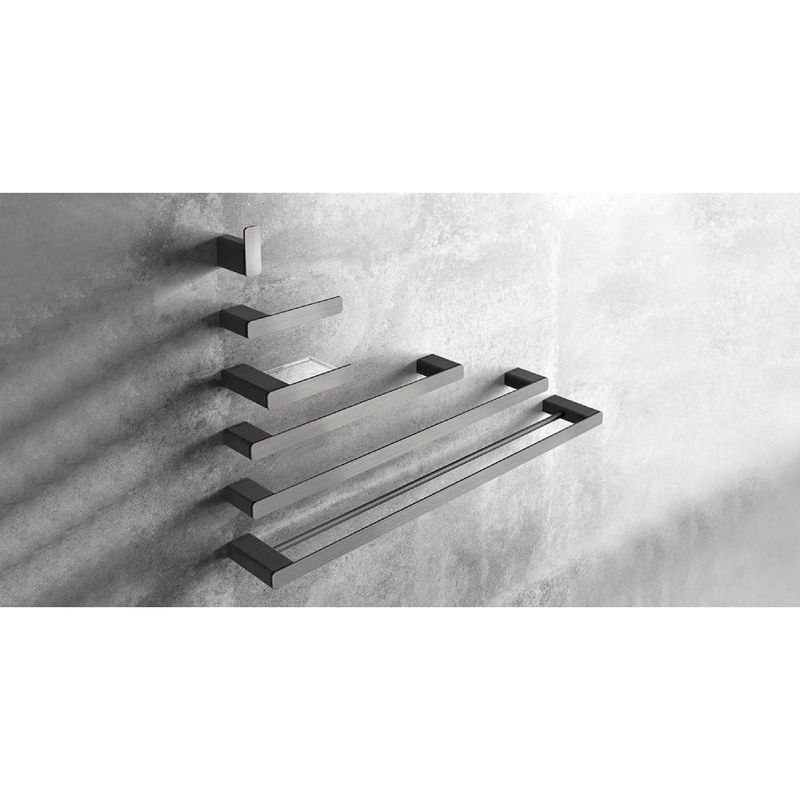 Porta-toalhas-Duplo-Docol-Flat-Grafite-Escovado-Docol