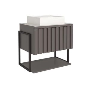 Armário Frisê 60cm Metalon MDF Titânio Mgm