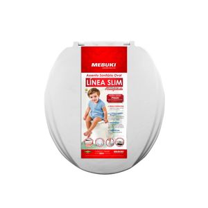 Assento Almofadado Oval Slim Branco Mebuki