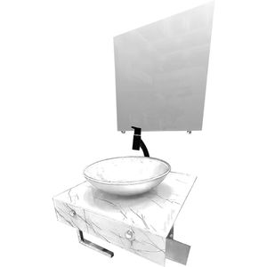 Gabinete 47x53cm Vidro Ipanema Branco Pettra