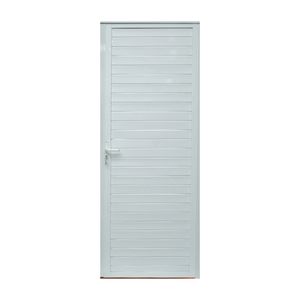 Porta de Giro Lambril 210x80cm Vidro Liso Lado Direito Branco Quality Esquadria