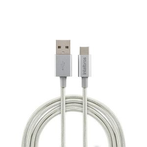 Cabo 1,5m USB-C Branco Nylon Intelbras