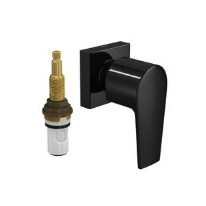 Acabamento para Registro de Pressão 1/2" e 3/4" com Mecanismo 1/2 Volta Level Black Noir Deca