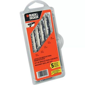 Jogo de Brocas com 5 Peças para Concreto Black Decker