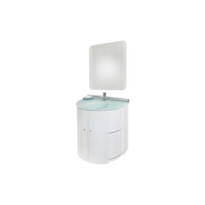Conjunto Gabinete Com Espelho 986-5 Branco Cris Space Cris Metal