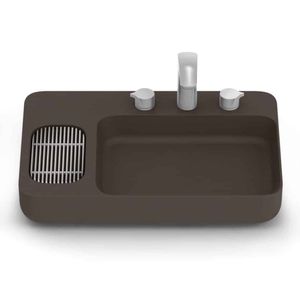 Cuba de Apoio 60x42cm com Vidro 78 Infinity Café Celite