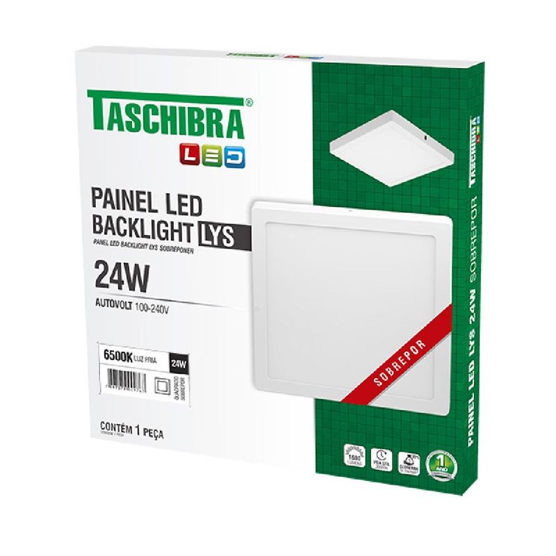 Painel-de-Led-24W-Sobrepor-Quadrado-6500K-Branco-Taschibra-Brasilux