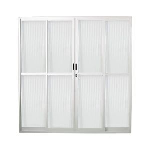 Porta de Correr Balcão 210x200cm Home Vidro Canelado Branco Quality Esquadria