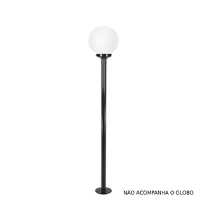 Poste de Jardim Alumínio para 1 Globo Preto JN Indústria