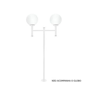 Poste de Jardim Alumínio para 2 Globos Branco JN Indústria