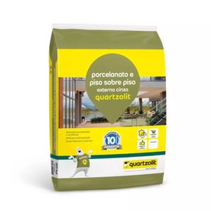Argamassa para Porcelanato Externo Cinza 15kg Quartzolit