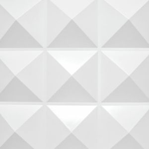 Painel 3D 50x50 Pirâmide Branco Fosco 8 Peças Mebuki
