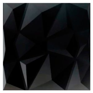 Painel 3D 50x50 Diamante Preto Fosco 8 Peças Mebuki