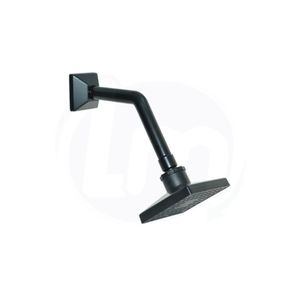 Ducha Articulada Quadrada Preta 4" Lumar