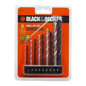 Jogo De Brocas 9 peças Aço Black & Decker