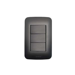 Interruptor Triplo  MDL Simples 10A 250V Black Canoa Romazi