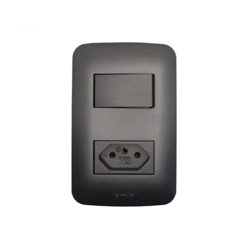 Conjunto-1-Interruptor-MDL-S---1-Tomada-10A-250V-Black-Canoa-Romazi