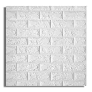 Painel 3D 42x34 Tijolinho Branco 10 peças Mebuki