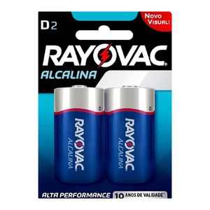 Pilha Alcalina Grande D2 2 Unidades Rayovac