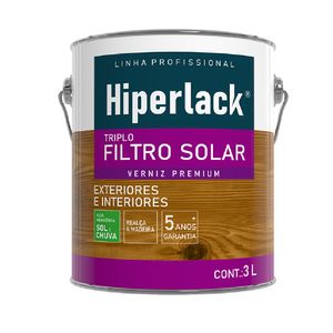 Verniz Triplo Filtro Acetinado Natural 3L Hiperlack