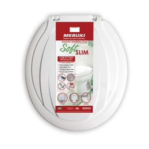 Assento Soft Slim com Kit de Instalação para Bacia Branco Mebuki