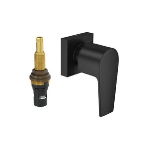 Acabamento Para Registro de Pressão 1/2 e 3/4 Com Mecanismo Level Vidro Black Matte Deca