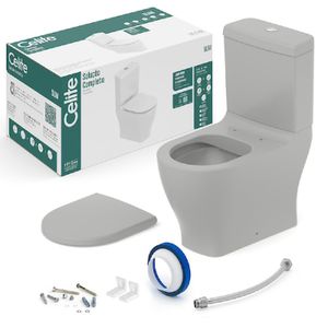 Kit Slim Bacia + Caixa + Complementos Stone Celite
