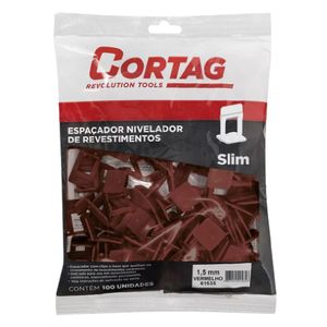 Espaçador/Nivelador para Revestimento Slim Vermelho 1,5mm Cortag