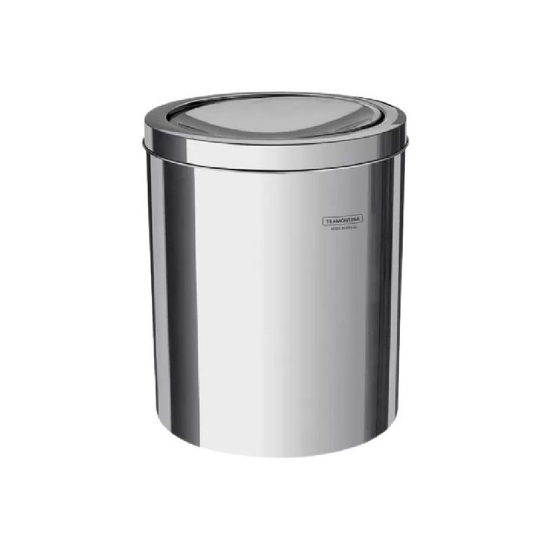 Lixeira-5L-Swing-Schot-Brite-com-Tampa-Basculante-Inox-Tramontina