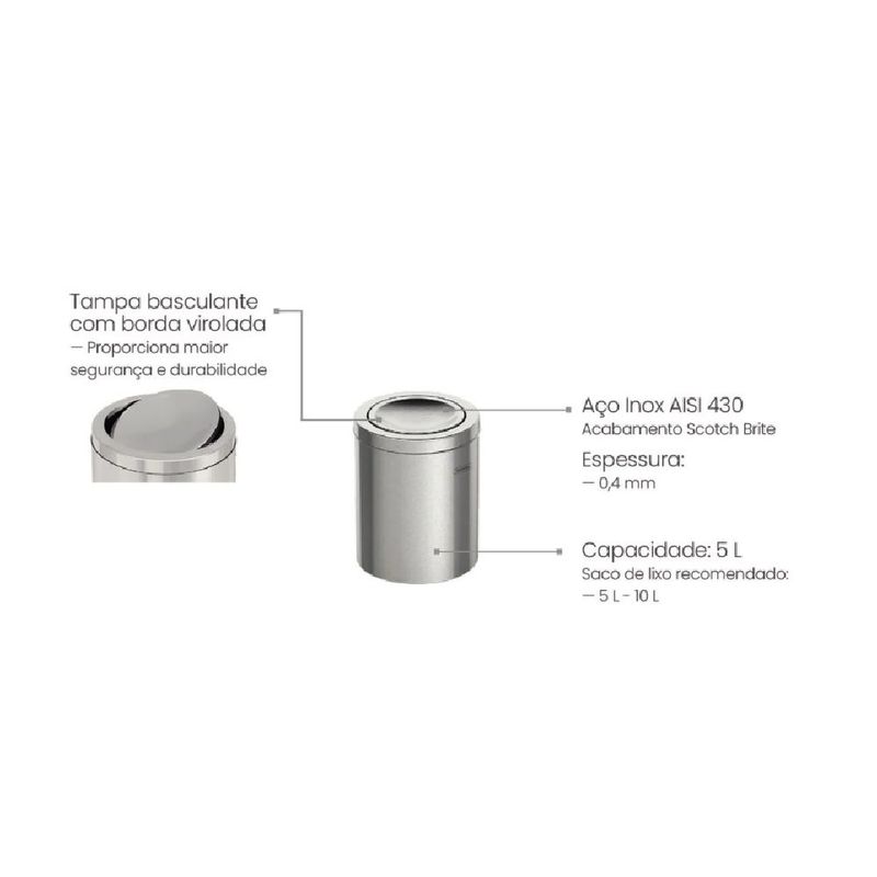 Lixeira-5L-Swing-Schot-Brite-com-Tampa-Basculante-Inox-Tramontina-2