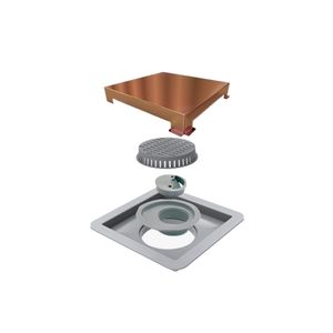 Ralo Square 15x15cm Tampa Red Gold Linear Acessórios