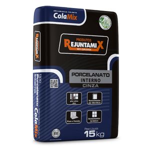 Argamassa ColaMix Porcelanato Interno Cinza 15Kg Rejuntamix